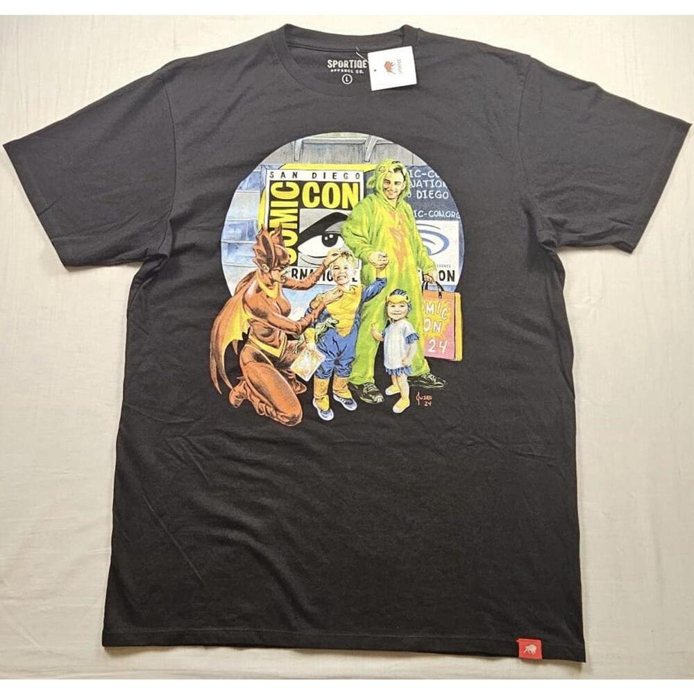 Unisex Sportiqe Black San Diego Comic Con‎ International TShirt Size L NWT